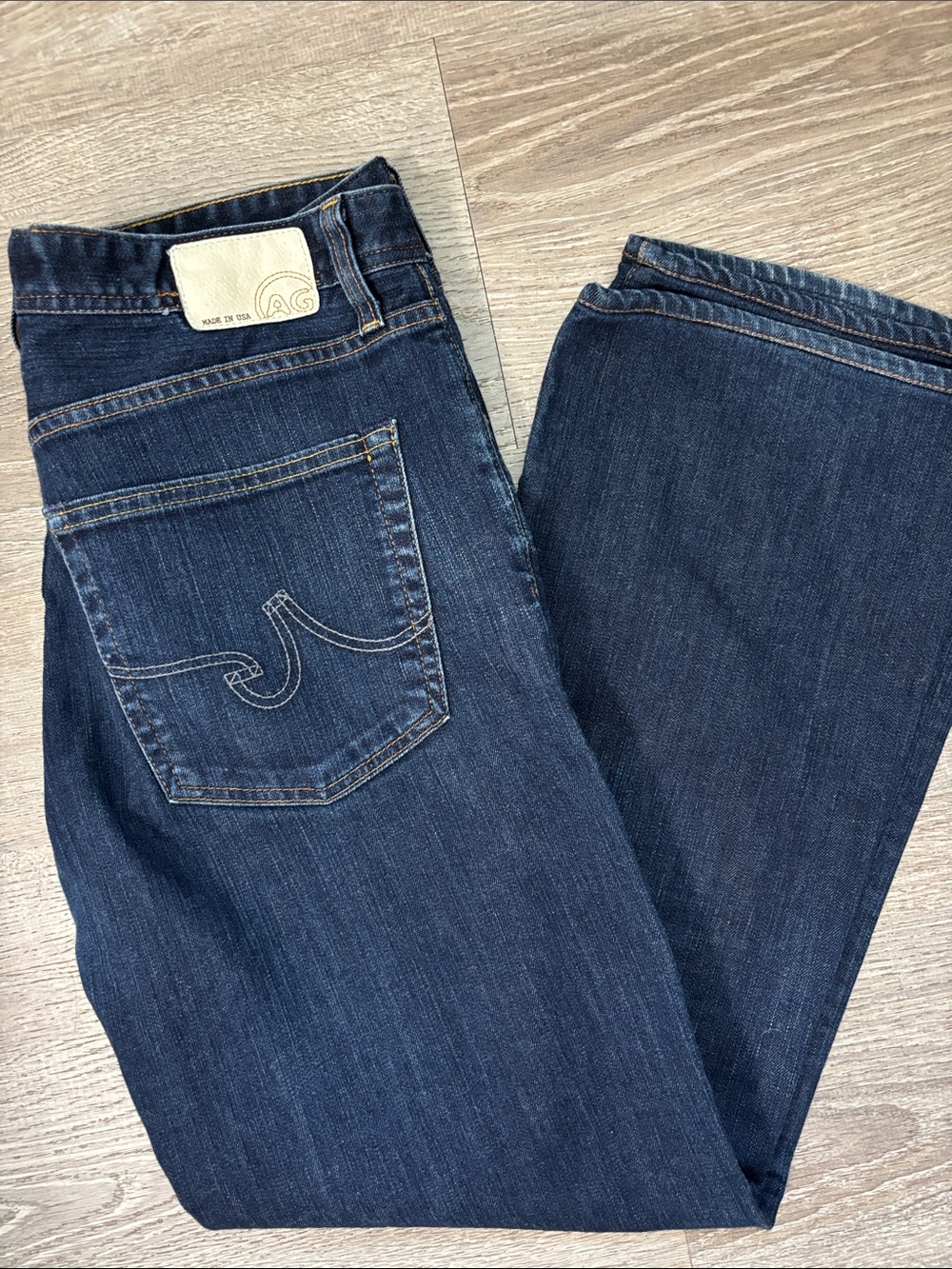 AG Adriano Goldschmied Regent Boot Cut Mens Dark Wash Jeans Size 36 Made in USA